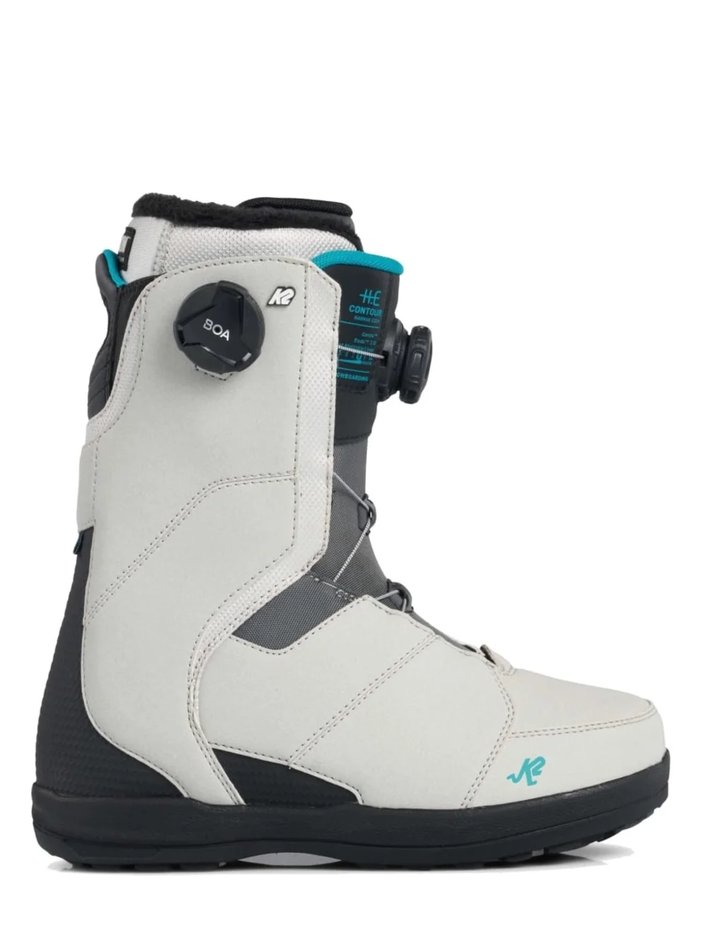 Women’s White & Teal Boa Snowboard Boots - Contour Fit K2 SIZE 7